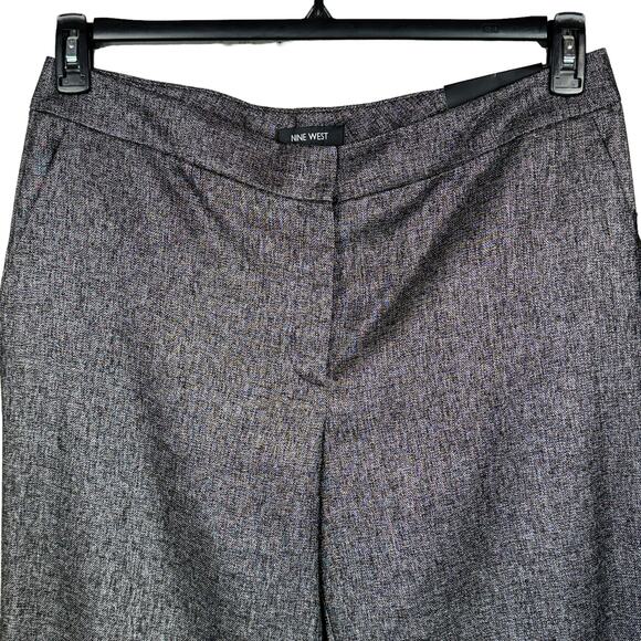 Nine West SZ 12 Neo Classic Dress Pants Straight Flat Front Pockets Black Ivory - Picture 2 of 9